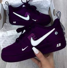 Purple Black White Custom Air Force 1-shecustomize Neon Nike Shoes, Skor Sneakers Nike, Buty Jordan, Обувь Air Jordan, Buty Marki Nike, Boty Nike, Skor Sneakers, Jordan Shoes Girls, Custom Nike Shoes