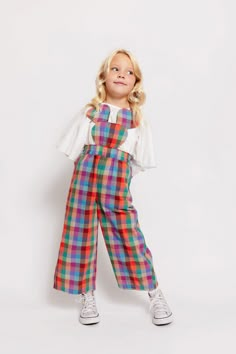 RAINBOW CHECK MOUSE OVERALLS Playful Jumpsuits And Rompers With Pockets, Casual Gingham Jumpsuits And Rompers, Playful Overalls With Bib Front And Pockets, Playful Bib Front Overalls With Pockets, Printed Overalls, Toy Soldier Costume, Sweatsuit Outfit, Snowman Dress, Soldier Costume