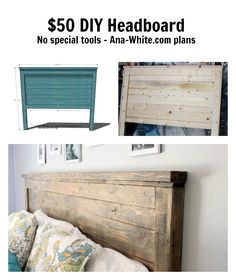 the instructions for how to build a headboard with wood planks and slats