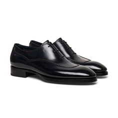 Luxury Formal Lace-up Shoes With Leather Sole, Elegant Semi-formal Leather Shoes With Stitched Sole, Luxury Wingtip Lace-up Shoes For Galas, Luxury Calf Leather Oxfords With Leather Lining, Luxury Patent Leather Lace-up Shoes With Brogue Detailing, Semi-formal Calf Leather Shoes With Leather Sole, Elegant Goodyear Welted Calf Leather Shoes, Luxury Calf Leather Oxfords For Galas, Luxury Oxfords With Leather Lining For Galas