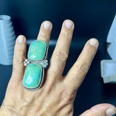 Rare And Unique Excellent Condition Vintage Please See All Of The Photos Southwestern Jewelry, Womens Jewelry Rings, Turquoise Ring, Ring Size, Women Jewelry, Turquoise, Sterling Silver, Ring, Green