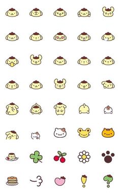 an image of various emoticions on a white background