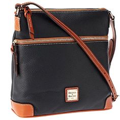 1. Brand Dooney & Bourke Pebble Leather Crossbody-Black 2. Condition Is Like New Without Tags Features From Dooney & Bourke. Pebble Leather Body, Adjustable Crossbody Strap, Top Zip Closure, Front Zip Pocket, Metal Logo Plate Lined Interior, Two Front-Wall Slip Pockets, Back-Wall Slip Pocket, Back-Wall Zip Pocket, Key Keeper Measures Approximately 10-1/4"W X 10-1/2"H X 4"D With A 23" To 26" Strap Drop; Body/Trim 100% Leather; Lining 100% Cotton Imported Dooney & Bourke Bag, Brown Leather Crossbody Bag, Vintage Crossbody Bag, Brown Crossbody Bag, Dooney Bourke Handbags, Dooney & Bourke Bags, Strap Top, Metal Logo, Small Shoulder Bag