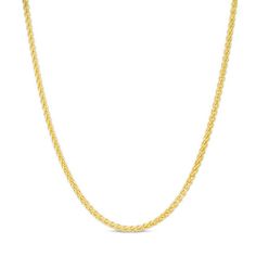 With an enchanting woven designed to look like grains of wheat, this chain captivates. Fashioned in warm 14K gold, this 1.5mm wide wheat chain is lovely alone or paired with a favorite charm. Buffed to a bright luster, this 18.0-inch style secures with a lobster claw clasp. Classic Yellow Gold Chain Necklace With Wheat Chain, Elegant Yellow Gold Rope Chain Necklace With Curb Detail, Gift Rope Chain Necklace With Wheat Link, Elegant Yellow Gold Curb Chain Necklace, Gift Wheat Link Rope Chain Necklace, Classic Rope Chain Necklace With Wheat Link, Yellow Gold Wheat Chain Rope Necklace As Gift, Classic Gold Rope Chain Necklace With Wheat Detail, Classic Yellow Gold Wheat Chain Rope Necklace