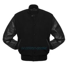 Brand New Varsity Jacket *Made by highest quality wool and Genuine leather *100% Polyester Laser Lining * Total 5 Pockets , 2 Front, 3 inside, 1 Mobile pocket. Black Letterman Jacket, Black Varsity Jacket, Varsity Jacket Men