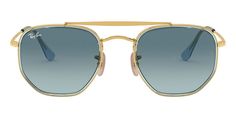 RAY-BAN The Marshal II RB3648M 91233MThis square Ray-Ban sunglass comes in a gold frame with blue to grey gradient lenses.Ray-Ban is an iconic eyewear brand that has been at the forefront of sunglasses fashion since its establishment in 1937. With a legacy spanning decades, Ray-Ban has become synonymous with timeless style, exceptional quality, and innovation in eyewear design.Ray-Ban sunglasses are instantly recognizable and have achieved iconic status in popular culture. The brand's collection Gold Aviator Sunglasses With Gradient Square Frame, Gold Aviator Sunglasses With Gradient Lenses, Modern Yellow Gold Sunglasses With Gradient Lenses, Ray Ban Models, Multicam Black, Ray Ban Glasses, The Marshall, Grey Gradient, Luxury Eyewear