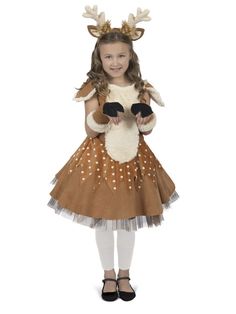 BuyCostumes.com Ebay Template Over 10 Billion Unique Costume Combinations Girls Costumes Boys Costumes Womens Costumes Mens Costumes Infant/Toddler Costumes Unisex Costumes Makeup Decorations & Props Pet Costumes Doe the Deer Girl's Costume Princess Paradise Description Your girl will be the star of the evening thanks to their lovely and elegant Doe the Deer Girl's Costume. This animal-inspired look evokes the look of these elegant beasts through flourishes such as faux-fur texturing at the ches Deer Costume For Kids, Deer Halloween Costumes, Safari Costume, Deer Outfit, Deer Dress, Reindeer Costume, Animal Dress Up, Deer Costume, Deer Girl