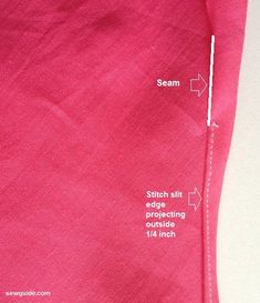 the sewing pattern is showing how to sew an edge on this piece of fabric