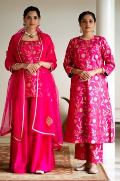 Buy Pink Brocade Silk Hand Embroidered Floral Handwoven Straight Kurta Set For Women by Sobariko Online at Aza Fashions. Elegant Palazzo Set For Diwali Ceremonies, Elegant Palazzo Set For Diwali And Traditional Ceremonies, Semi-stitched Banarasi Silk Unstitched Suit, Banarasi Silk Unstitched Suit With Resham Embroidery, Unstitched Palazzo Set For Traditional Ceremonies, Designer Banarasi Silk Salwar Kameez, Brocade Traditional Wear With Gota Work, Traditional Wear With Gota Work In Brocade, Brocade Traditional Wear With Gota Work For Eid