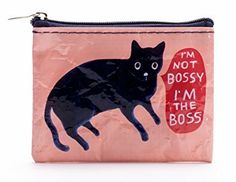 This fun coin purse is made from Made from 95% post-consumer material. Use for storing and transporting coins and other small items. Measures 3"h X 4"w. Cat Coin Purse, Sometimes People, Blue Q, Clock Decor, Us Coins, Fun Stickers, The Boss, Purse Pouch, Sticker Book