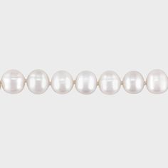 This charming pearl necklace features 9.5-10 mm freshwater round white pearls with a silvertone clasp.Style: Necklace Pearl type: Freshwater Grade: A Color: White Pearl size: 9-10 mm Shape: Round Natural pearls Chain length: 18 inches Clasp: Ball Necklace dimensions: 9.5 mm wide x 18 inches long All carat weights and measurements are approximate and may vary slightly from the listed dimensions. Formal White Pearl Bracelet With Pendant, Classic Baroque Pearl Necklace In Pearl White, Classic Pear-shaped Pearl Necklace With Charm, Classic Pear-shaped Pearl Necklace, Classic Baroque Pearl Bracelet With Pearl Drop, Classic Baroque Pearl Bracelet For Formal Occasions, Classic White Baroque Pearl Necklace, Formal White Baroque Pearl Bracelet, Classic Pearl White Bracelet