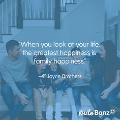 a group of people sitting on top of a couch next to each other with the caption, when you look at your life, the greatest happiness is family happiness