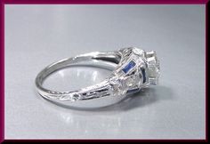 an antique diamond and sapphire ring