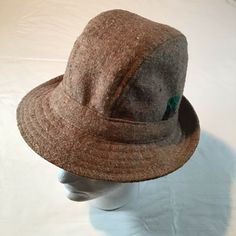 Vintage Conor Quin Hat Made in Ireland Tweed Wool Size 6 7/8. Hat Making, Size 6, Wool, Hats