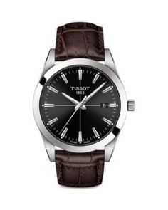 Tissot Gentleman Watch, 40mm Timeless Brown Watch With Date Indicator, Timeless Brown Watch Accessories With Date Indicator, Tissot Gentleman, Gentleman Watch, Gentleman, Black And Brown, Jewelry Accessories, Pick Up, In Store