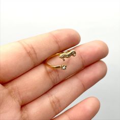 18k Gold Filled Cubic Zirconia Detail & Seahorse Design Adjustable Ring for Kids Children Toddler.- Kids Ring Size: Top Width: 6mm | Thickness: 1mm Seahorse Design, Kids Ring, Zirconia Rings, Kids Rings, Cubic Zirconia Rings, Toddler Kids, Adjustable Ring, Jewelry Making Supplies, Wholesale Jewelry