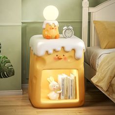 Creative Cute Cheese Duck Shape Nightstand Aesthic Apartment, Cute Duck Decor, Quirky Nightstand, Kawaii Nightstand, Duck Room Decor, Cute Nightstands, Duck Furniture, Cute Nightstand, Ewolucje Eevee