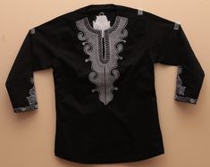 Black white embroidered tunic shirt Long  sleeve length 100% cotton Black Embroidered Long Sleeve Shirt, Traditional Black Long Sleeve Shirt, Traditional Long Sleeve Black Shirt, Traditional Long Sleeve Shirt With Motif, Black Embroidered Cotton Shirt, Traditional Black Top With Motif, Black Cotton Kurta For Spring, Black Long Sleeve Kurta For Spring, Traditional Black Cotton Shirt