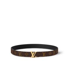 LOUIS VUITTON® - Lv Initiales 30mm Reversible Belt - Black Belt Collection, Belt Luxury, Mm Monogram, Reversible Belt, Louis Vuitton Official, Belt Black, Canvas Leather, Black Belt, Monogram Canvas