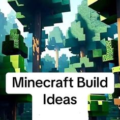 the words minecraft build ideas are in white letters