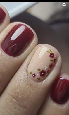 Find the perfect nail art inspiration to make your manicure truly stand out.#nails #nailsdesign #nailsart Dark Red Nail Designs, Simple Nail Art Designs, Cute Gel Nails, Red Nail, Street Nails, Short Acrylic Nails Designs, French Tips, Nails 2024, Dipped Nails