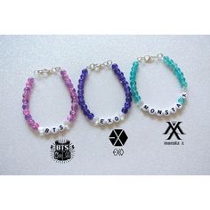 Bts Bracelet, Pony Bead Projects, Beaded Bangles, Cute Kpop, Sparkle Bracelet, Letter Jewelry, Diy Jewelry Unique, Pola Gelang