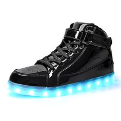 PRICES MAY VARY. IGxx LED Light up Shoes for Men Women Kids；Shoes as men size but fit for women and kids, Please check our size chart. Swith and Recharge Instruction：Hidden light up switch button, Press it to switch on. With each press, It changes to another light mode. Press the switch for 11 times or press 5s to turn the light off. Battery that lasts up to 6 hours on a 2 hour charge and USB charger to charge both sneakers at the same time. Light Colors：red,green,blue,yellow,skyblue,purple,whit