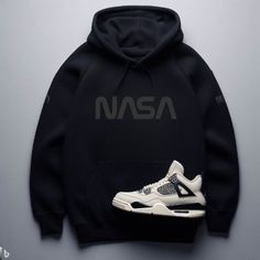 A stylish hoodie to complete the look - Threads On Fire Streetwear delivers a NASA-branded black hoodie made with a premium blend of 80% cotton and 20% polyester. Show off your favorite Jordan sneakers in style. Top quality hoodie, great price, fast shipping, money back guaranteed! Ships out via USPS Priority w/ tracking and delivery confirmation. We also accept returns and exchanges hassle-free. Adult Men's Hoodie Measurements: Small Chest(arm pit to arm pit)=20 Length(top of shoulder to bottom seam)=25.5" Sleeve(shoulder to wrist)=21.5" Medium Chest(arm pit to arm pit)=21" Length(top of shoulder to bottom seam)=26.5" Sleeve(shoulder to wrist)=22.5" Large Chest(arm pit to arm pit)=23" Length(top of shoulder to bottom seam)=27.5" Sleeve(shoulder to wrist)=23.5" XLarge Chest(arm pit to arm Crew Hoodie With Logo Print For Streetwear, Logo Print Crew Hoodie For Streetwear, Crew Neck Hoodie With Logo For Streetwear, Casual Black Crew Hoodie, Black Crew Neck Casual Hoodie, Techwear Hoodie With Double-lined Hood And Crew Neck, Black Hooded Sweatshirt With Logo Print, Techwear Crew Neck Sweatshirt With Double-lined Hood, Black Hoodie With Logo Print