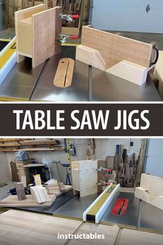 the table saw jigs are being used to make furniture