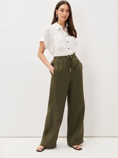 Capsule Wardrobe Essentials, Drawstring Detail, Colored Pants, Linen Trousers, Phase Eight