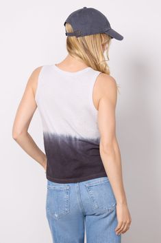 Top off your warm-weather collection with this dip-dye tank by EVEREVE, featuring a relaxed, racerback silhouette, rib knit trim, and sustainable cotton club fabric. It will be your go-to summer staple with shorts, jeans, and skirts. | EVEREVE Women's Reese Dip Dye Tank Top, Size XS, White Reese Dip, Acid Wash Casual Tank Top For Spring, Spring Acid Wash Trendy Tank Top, Trendy Acid Wash Tank Top For Spring, Faded Summer Tops For Everyday, Casual Soft-washed Tank Top For Spring, Casual Ombre Cotton Tops, Summer Acid Wash Soft-washed Tank Top, Trendy Soft-washed Tank Top For Spring