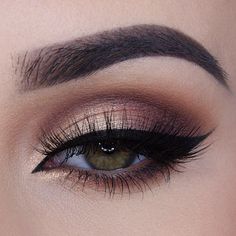 Pinterest: @✖️Brizzus✖️ Make Up Diy, Make Up Gold, Rose Gold Makeup, Smokey Eye For Brown Eyes, Gold Makeup