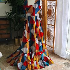 Sika X Cotton Ballgown. Unlined, Zips At The Back, Multicolor, Size 12. The Back, Red Blue, Red And Blue, Ball Gowns, Size 12, Color Blue, Maxi Dress, Womens Dresses, Red