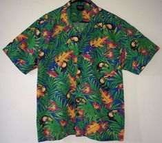 Kevin’s Toucan Hawaiian Leaves Summer Beach M Shirt Top Size: M Material: cotton blend. Design: Vibrant hawaiian leaves and toucans on green background. Other details: Left pocket with black buttons that button down in the middle. Measurements  Armpit to Armpit: 23 Shoulder to the bottom of the hem: 26Shipping Information Fast Shipping!  4-4 Green Tropical Short Sleeve Shirt, Vintage Green Camp Shirt For Beach, Vintage Green Camp Shirt For The Beach, Green Hawaiian Camp Shirt For Beach, Green Hawaiian Shirt With Camp Collar For Vacation, Green Camp Collar Hawaiian Shirt For Vacation, Green Cotton Hawaiian Summer Shirt, Tropical Green Camp Shirt For Summer, Green Tropical Print Hawaiian Shirt