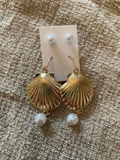 The Boho Hotel on Instagram Elegant Shell Pearl Earrings, Elegant Pearl Earrings For The Beach, Elegant Shell-shaped Earrings, Elegant Pearl Drop Shell Earrings, Elegant Shell Pearl Earrings For Pierced Ears, Elegant Pearl Drop Earrings For Beach, Elegant Shell-shaped Metal Earrings, Elegant Shell-shaped Metal Jewelry, Gold Shell-shaped Earrings For Party