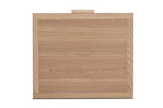 a wooden cutting board with a handle on the top and bottom side, in light brown wood