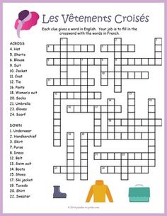 a crossword puzzle with the words les vevements croises