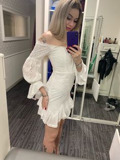 White Sexy Lace Off Shoulder Lantern Sleeve Dresses Elegant Mini Dress Elegant Mini Dress, Lantern Sleeve Dress, Casual Wedding Dress, Dresses Elegant, Sleeve Dresses, Lantern Sleeve, Lantern Sleeves, Elegant Dresses, Lanterns