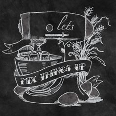 a chalkboard drawing of a kitchen sink with the words fix things up on it