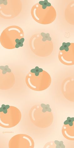 an image of oranges with green leaves on the top and below them, all in pastel colors