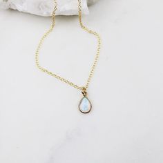 Opal necklace dainty necklace bridesmaid gift necklace gold | Etsy Delicate Opal Chain Jewelry Gift, Delicate Opal Chain Jewelry As Gift, Delicate Opal Chain Jewelry For Gifts, Opal Jewelry With Delicate Chain As Gift, Delicate Opal Jewelry For Gifts, White Teardrop Jewelry As A Gift For Her, Delicate Opal Jewelry Gift, Minimalist Birthstone Jewelry In Teardrop Shape, Delicate Teardrop Birthstone Jewelry