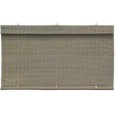 a bamboo blind with holes on the bottom and one hole at the top, in front of a white background