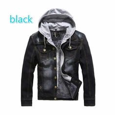 Winter Jeans Jacket, Fleece Lined Denim Jacket, Jaket Denim, Slim Fit Coat, Denim Jacket Winter, Jean Jacket Men, Hooded Denim Jacket, Winter Jeans, Jeans Jacket