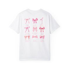 Shop our God is Within Her Coquette Bible Verse T-Shirt. This Balletcore Christian tee exudes preppy charm with pink bows, perfect for the fashion-forward believer. Embrace faith-based aesthetics with this worship tee, embodying both style and devotion in one graceful ensemble. 🪄 We are able to design and CUSTOMIZE! See a product, but want to personalize the text or color? We collaborate closely with you to design tailor-made pieces that caters to what you are looking for. Message us for more details!! 🚫 No returns/exchanges - All sales final. Each item is made to order. Please ensure order accuracy before checkout. 📦 Not liable for lost/stolen packages confirmed as Delivered by carrier. Preppy Cotton T-shirt With Letter Print, Preppy Cotton Tops With Graphic Print, Preppy Short Sleeve Summer T-shirt, Preppy Short Sleeve T-shirt For Summer, Preppy Cotton Top With Graphic Print, Preppy White T-shirt For Spring, White Cotton Preppy T-shirt, Preppy Cotton Tops With Letter Print, Preppy Graphic Print Crew Neck Top