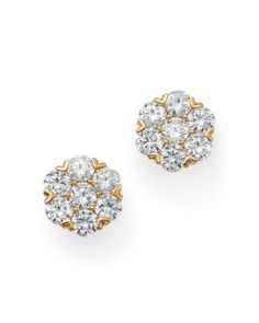 Bloomingdale's Round Cut Diamond Cluster Stud Earrings in 14K Yellow Gold, 2.0 ct. t.w. - 100% Exclusive Cluster Bracelets, Exclusive Jewelry, Diamond Cluster, Round Cut Diamond, Colored Diamonds, Round Cut, Gold Diamond, Diamond Earrings, Jewelry Accessories