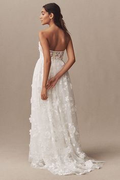 Meet Ivy, the wedding gown that uses maximalism in all the right ways, including puff-sleeves and full, embroidered fabric. | Wtoo by Watters Ivy Strapless Sweetheart Wedding Gown in White, Women's, Size: 4, Polyester at Anthropologie Wtoo Wedding Dress, Sweetheart Wedding Gown, Wtoo By Watters, By Watters, Empire Wedding Dress, Anthropologie Wedding, Kleinfeld Bridal, Strapless Sweetheart Neckline, Wedding Vibes