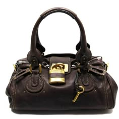 Chloe Shoulder Bag Paddington Brown Leather Metal Chloe Paddington Bag, Chloe Bag Outfit, Brown Satchel Bag, Chloé Bag, Become A Lawyer, Paddington Bag, Chloe Shoulder Bag, Brown Satchel, Chloe Bags