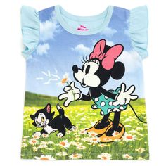 Step into a world of enchantment with the Disney Minnie Mouse Floral Outfit Set for little girls, designed to sprinkle a touch of magic into everyday adventures! This charming set includes:

- Size: 7-8
- Color: Sea
- Gender: Female
- Material: Soft, lightweight fabric for ultimate comfort
- Features: Short sleeve tee with flutter sleeves and vibrant Disney artwork featuring Minnie Mouse and Figaro amidst daisies

Perfect for playful days, this outfit boasts an easy-to-dress design that makes ge Cute Minnie Mouse T-shirt For Summer, Summer Disney Cotton T-shirt, Summer Minnie Mouse Short Sleeve T-shirt, Disney Minnie Mouse Summer Tops, Spring Minnie Mouse Cotton T-shirt, Spring Cotton T-shirt With Minnie Mouse, Minnie Mouse Short Sleeve T-shirt For Spring, Short Sleeve Minnie Mouse T-shirt For Spring, Terry Shorts Outfit