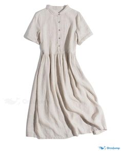 Simple Linen Dress, Doll Collar Dress, Dress With Shirt, Simple Linen, Linen Dress Women, Doll Collar, Summer Linen Dresses, Daisy Dress, Old Dresses