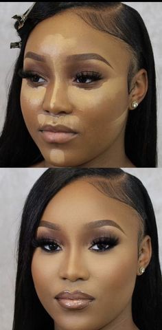 Lips Step By Step, African Makeup, Makeup Layout, Fast Makeup, Face Contouring Makeup, Gold Makeup Looks, Contour Makeup Tutorial, Prom Makeup Looks, Eye Makeup Styles